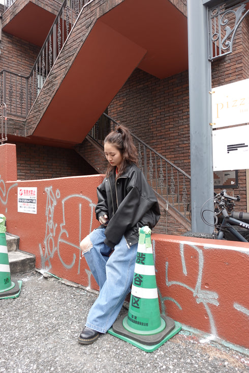 レオパードパッチボーイズデニム